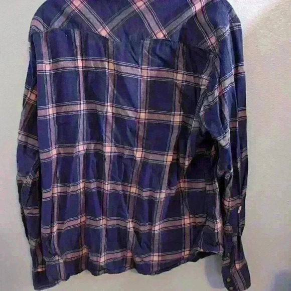 Jachs girlfriend pink and blue flannel size xl - Picture 2 of 4